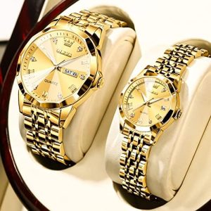 Olevs Couple Watch Full Golden