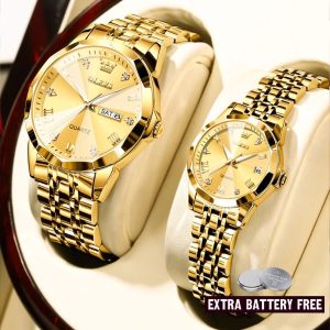 OLEVS 9931 Full Golden Couple Watch