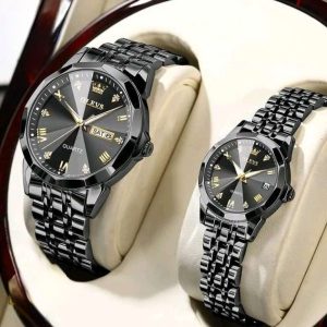 OLEVS 9931 Full Black Couple Watch