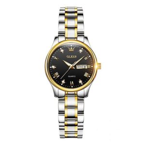 Olevs Silver Black Women Watch